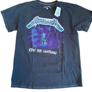 Metallica Ride the Lightning Men's Gray Graphic T-Shirt Size M